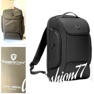 19" Backpack Black Breenon Water-Repellent Laptop Pockets and Powerbank port